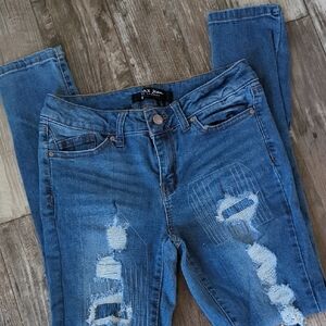 Sz.5 Wax Los Angeles Jeans Women's Distressed Denim Skinny Jeans